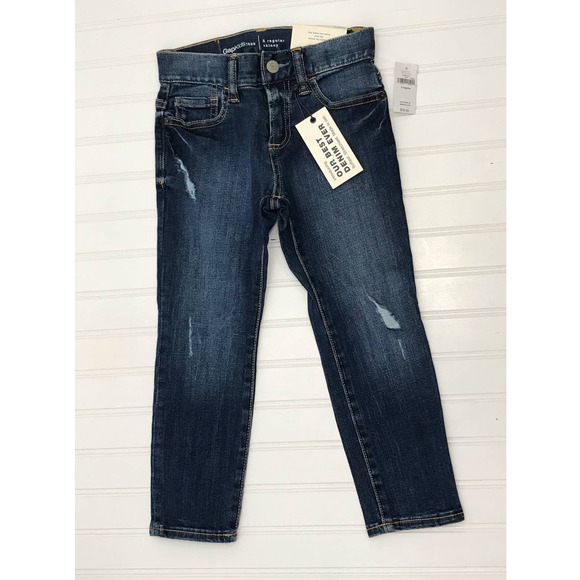 Gap Kids Girl's Medium Wash Distressed Skinny Jeans Size 5 - Picture 2 of 7